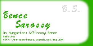 bence sarossy business card